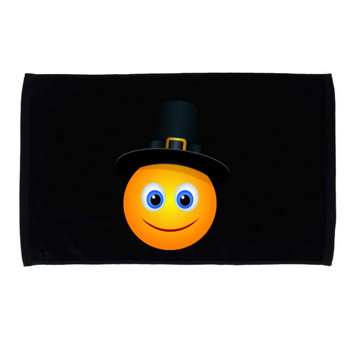 Thanksgiving Pilgrim Emoji Smiley Microfiber Hand Towel