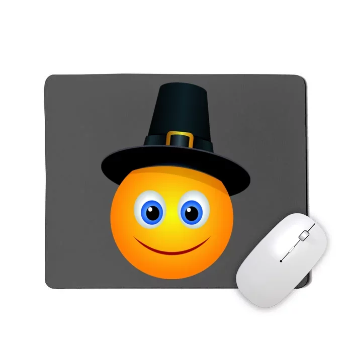 Thanksgiving Pilgrim Emoji Smiley Mousepad