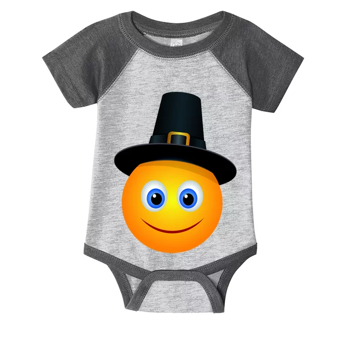 Thanksgiving Pilgrim Emoji Smiley Infant Baby Jersey Bodysuit