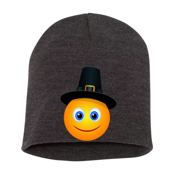 Thanksgiving Pilgrim Emoji Smiley Short Acrylic Beanie