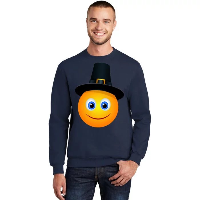 Thanksgiving Pilgrim Emoji Smiley Sweatshirt