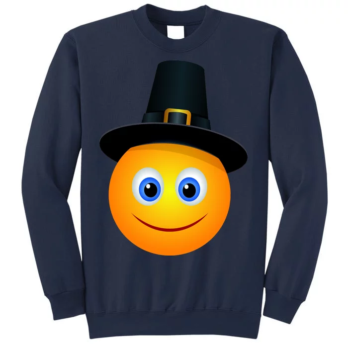 Thanksgiving Pilgrim Emoji Smiley Sweatshirt