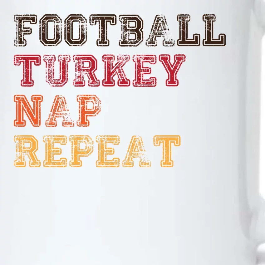 Thanksgiving Schedule Football Turkey Nap Repeat Black Color Changing Mug