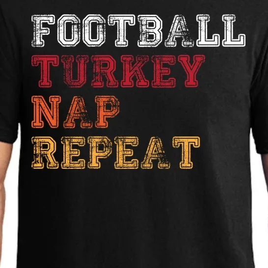 Thanksgiving Schedule Football Turkey Nap Repeat Pajama Set