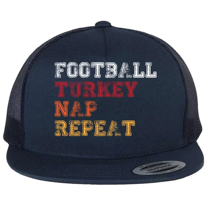 Thanksgiving Schedule Football Turkey Nap Repeat Flat Bill Trucker Hat