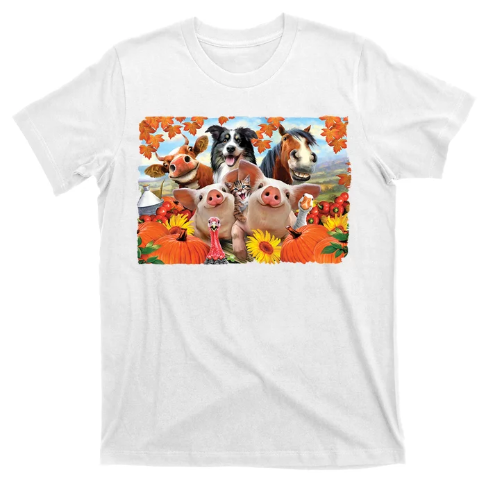 Thanksgiving Selfie Animals T-Shirt