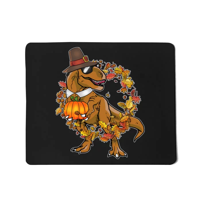 Thanksgiving T-Rex Pilgrim Mousepad