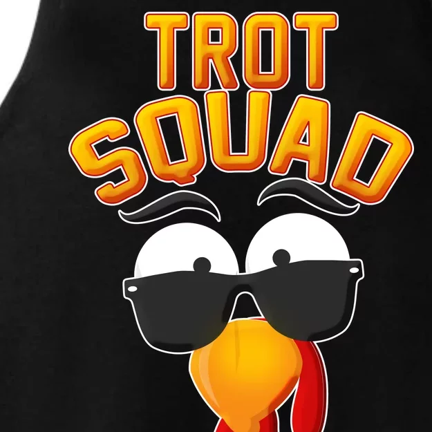 Thanksgiving Trot Squad Turkey Ladies Tri-Blend Wicking Tank