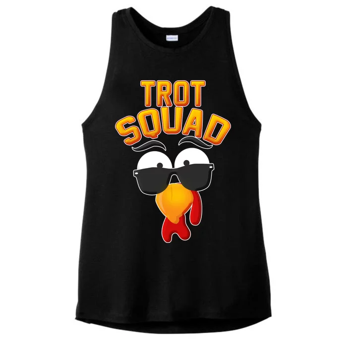 Thanksgiving Trot Squad Turkey Ladies Tri-Blend Wicking Tank