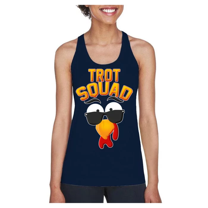 Thanksgiving Trot Squad Turkey Women's Racerback Tank