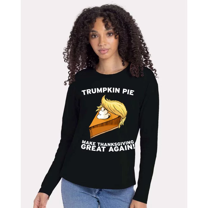 Thanksgiving Trumpkin Pie Womens Cotton Relaxed Long Sleeve T-Shirt