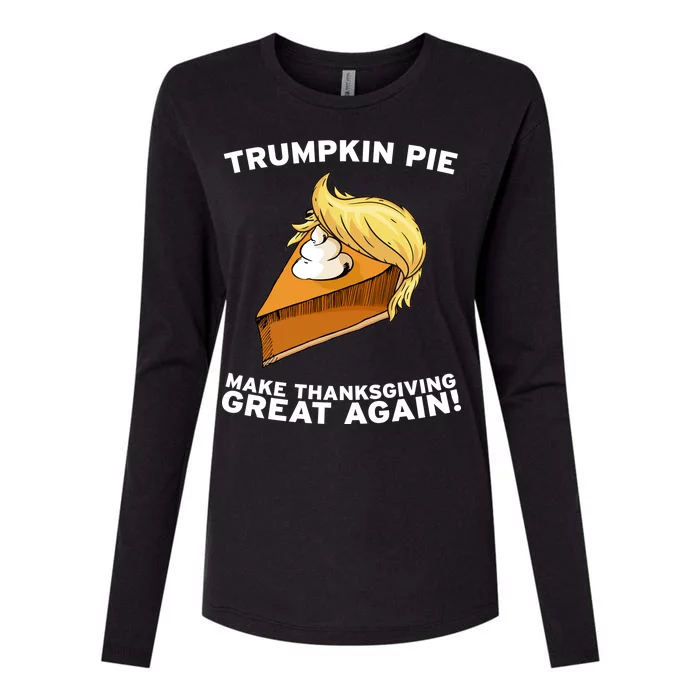 Thanksgiving Trumpkin Pie Womens Cotton Relaxed Long Sleeve T-Shirt