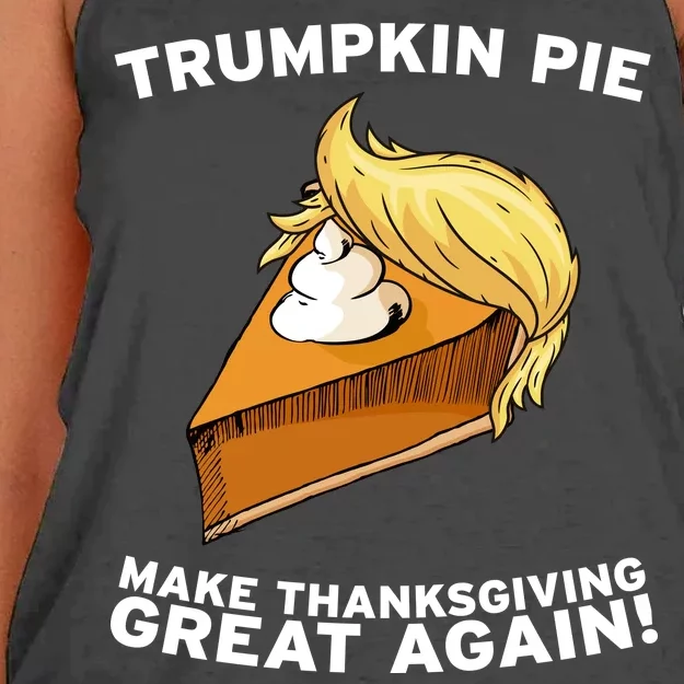 Thanksgiving Trumpkin Pie Women's Knotted Racerback Tank