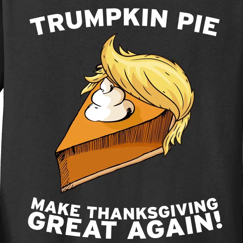 Thanksgiving Trumpkin Pie Kids Long Sleeve Shirt