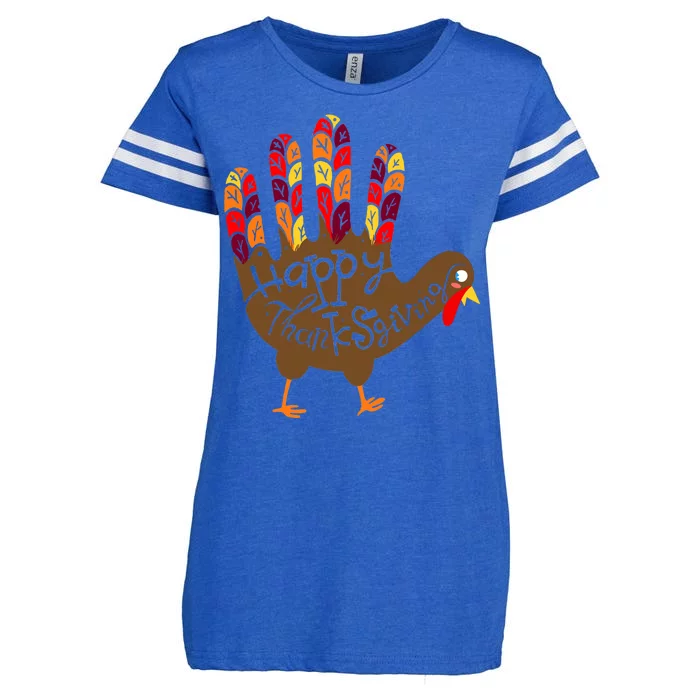 Thanksgiving Turkey Hand Enza Ladies Jersey Football T-Shirt