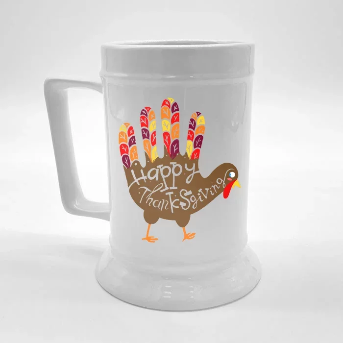 Thanksgiving Turkey Hand Front & Back Beer Stein