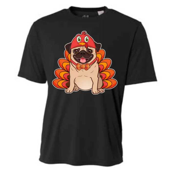 Thanksgiving Turkey Pug Cooling Performance Crew T-Shirt