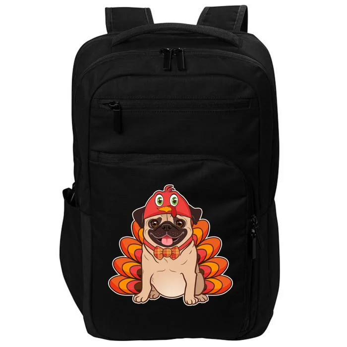 Thanksgiving Turkey Pug Impact Tech Backpack