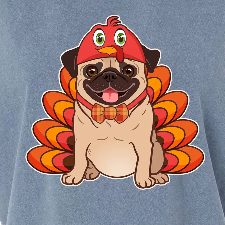 Thanksgiving Turkey Pug Garment-Dyed Women's Muscle Tee