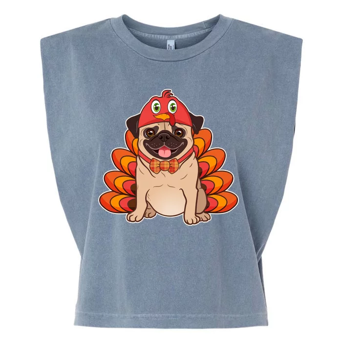 Thanksgiving Turkey Pug Garment-Dyed Women's Muscle Tee