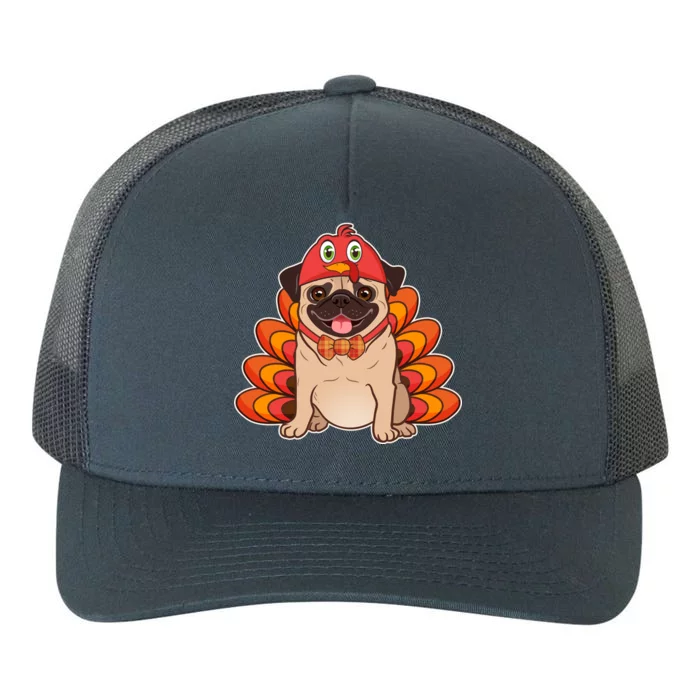 Thanksgiving Turkey Pug Yupoong Adult 5-Panel Trucker Hat