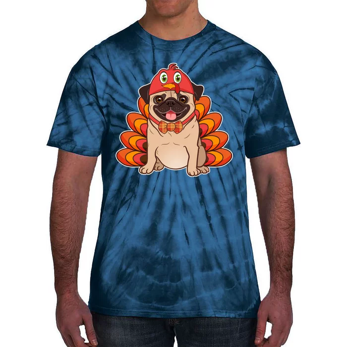 Thanksgiving Turkey Pug Tie-Dye T-Shirt