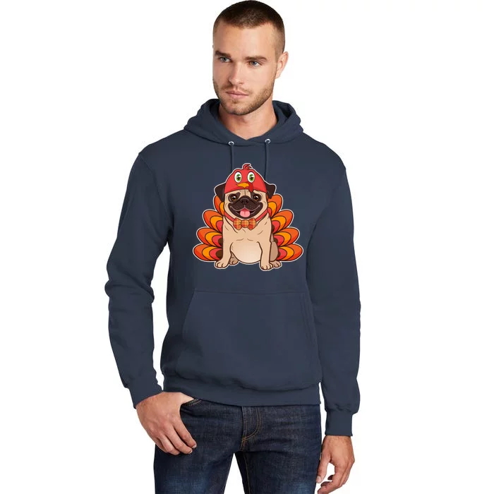 Thanksgiving Turkey Pug Tall Hoodie