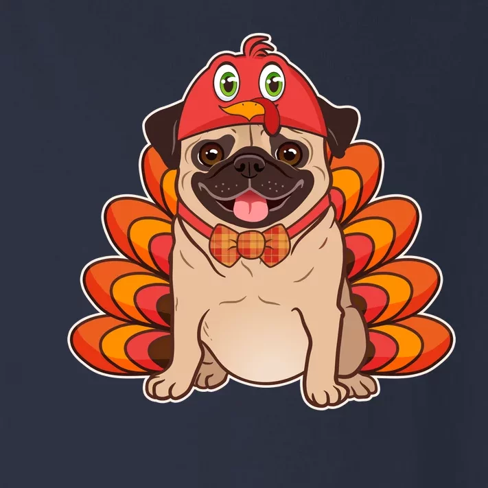 Thanksgiving Turkey Pug Toddler Long Sleeve Shirt