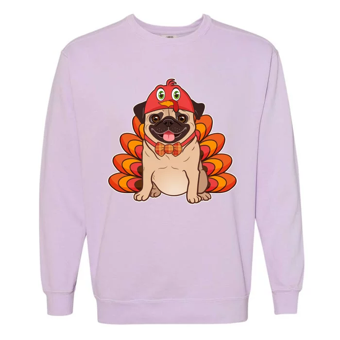 Thanksgiving Turkey Pug Garment-Dyed Sweatshirt