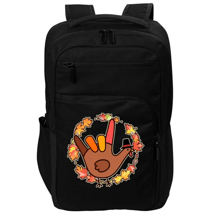 Thanksgiving Turkey Sign Language I Love You Impact Tech Backpack