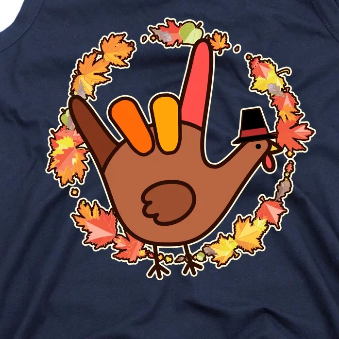 Thanksgiving Turkey Sign Language I Love You Tank Top