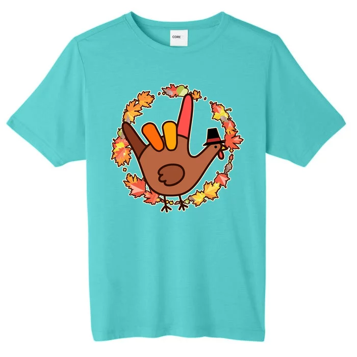 Thanksgiving Turkey Sign Language I Love You ChromaSoft Performance T-Shirt