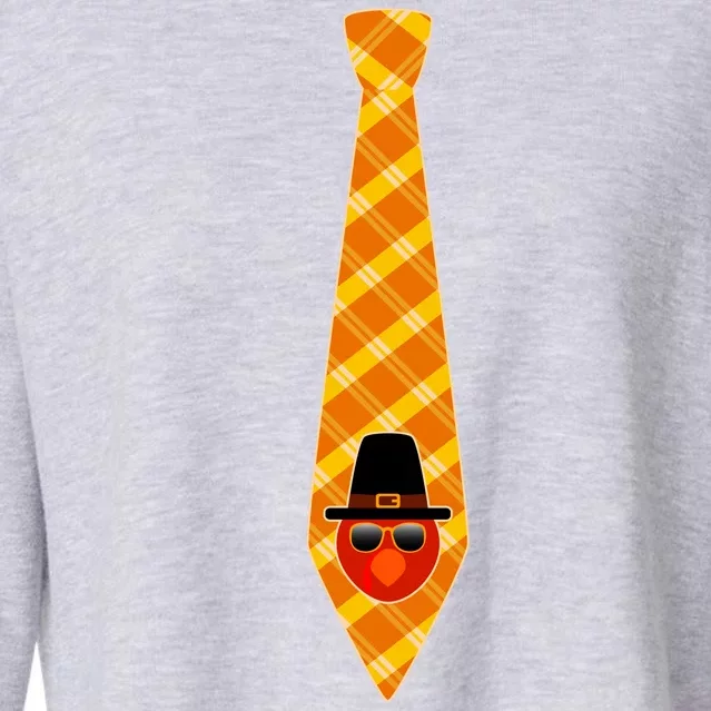 Thanksgiving Turkey Tie Cropped Pullover Crew