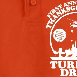 Thanksgiving WKRP Turkey Drop Dry Zone Grid Performance Polo