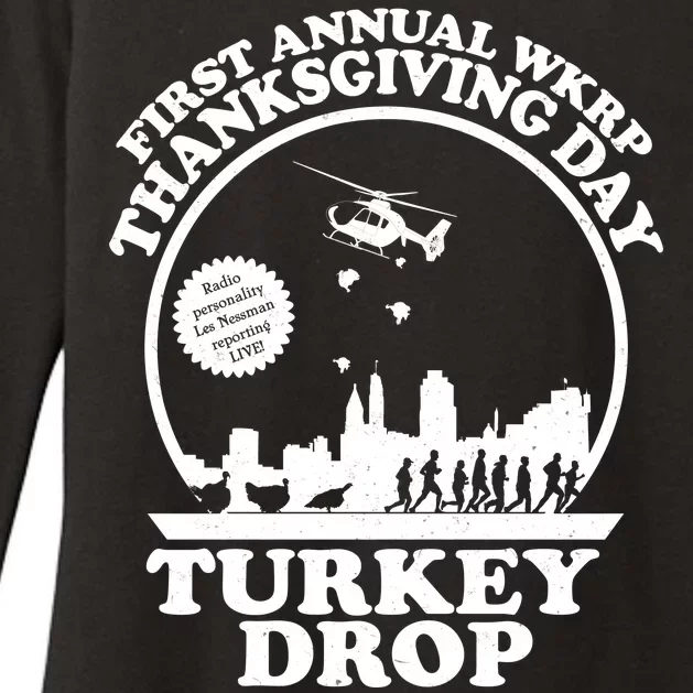 Thanksgiving WKRP Turkey Drop Womens CVC Long Sleeve Shirt