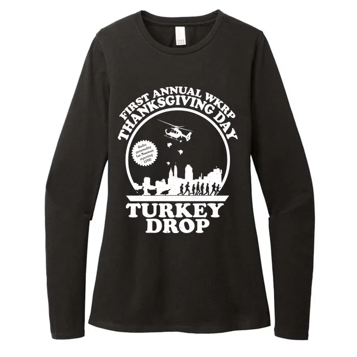 Thanksgiving WKRP Turkey Drop Womens CVC Long Sleeve Shirt