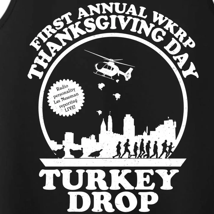 Thanksgiving WKRP Turkey Drop Performance Tank