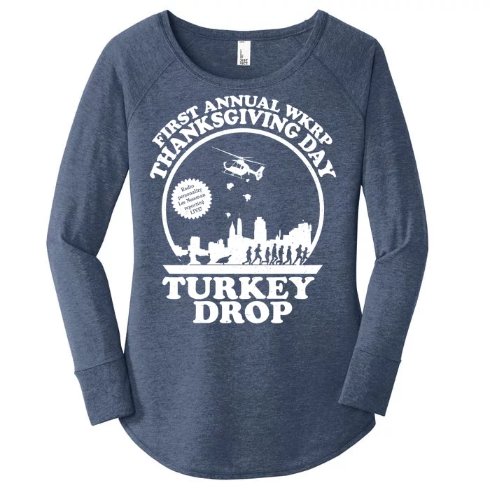 Thanksgiving WKRP Turkey Drop Women's Perfect Tri Tunic Long Sleeve Shirt