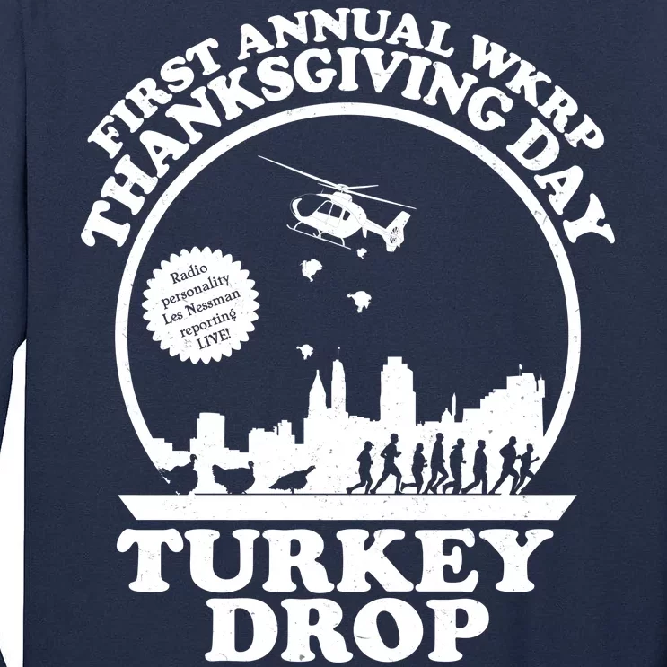 Thanksgiving WKRP Turkey Drop Tall Long Sleeve T-Shirt