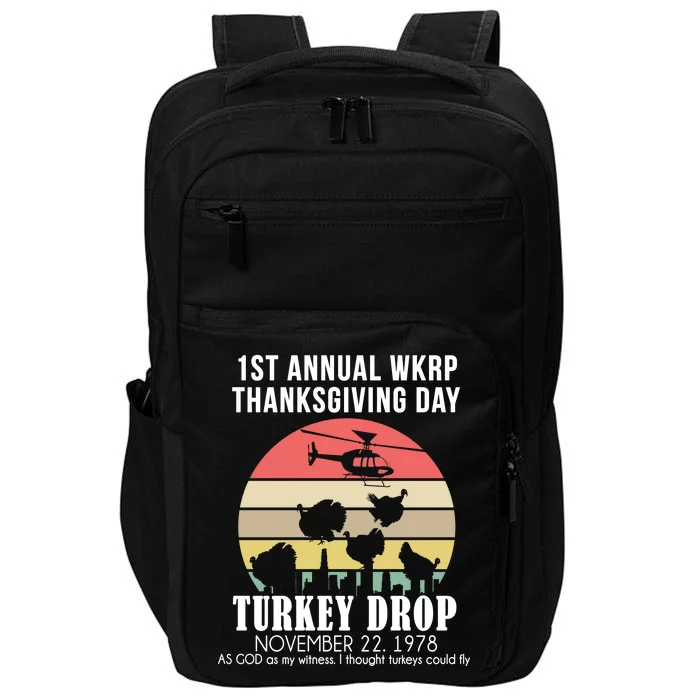 Thanksgiving WKRP Turkey's Drop Impact Tech Backpack