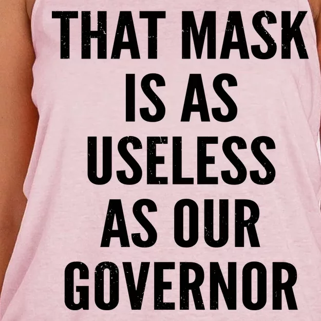 That Mask Is As Useless As Our Governor Women's Knotted Racerback Tank