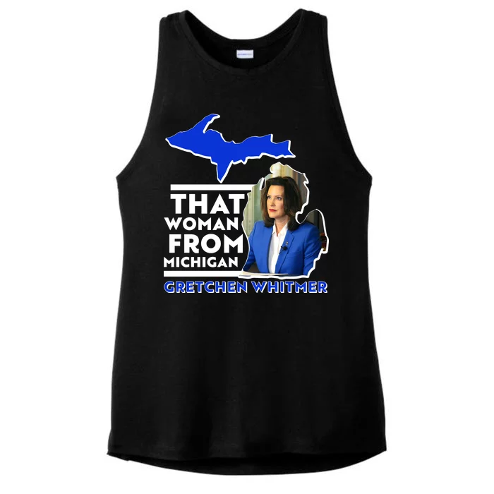 That Woman From Michigan Gretchen Whitmer Ladies Tri-Blend Wicking Tank