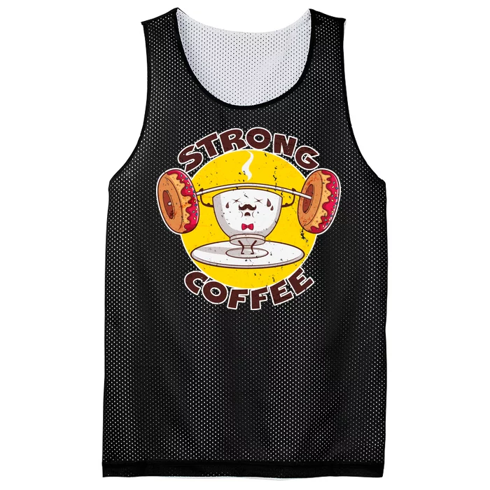 That's Some Strong Coffee Donuts Mesh Reversible Basketball Jersey Tank