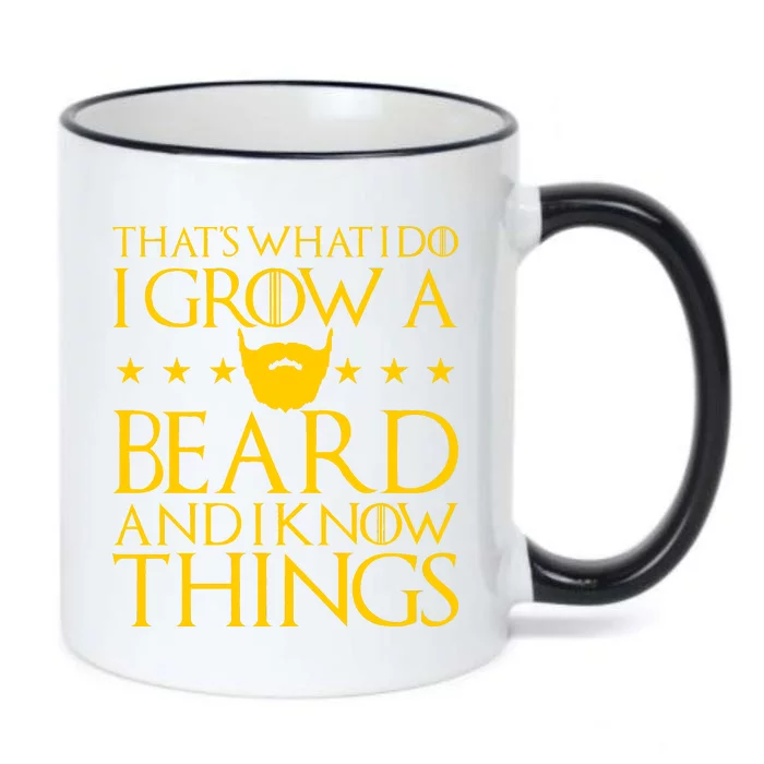 Thats What I Do I Grow A Beard and I Know Things Black Color Changing Mug