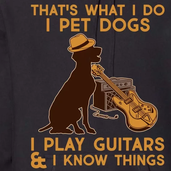 That's What I Do I Pet Dogs I Play Guitars and I Know Things Music Premium Hoodie