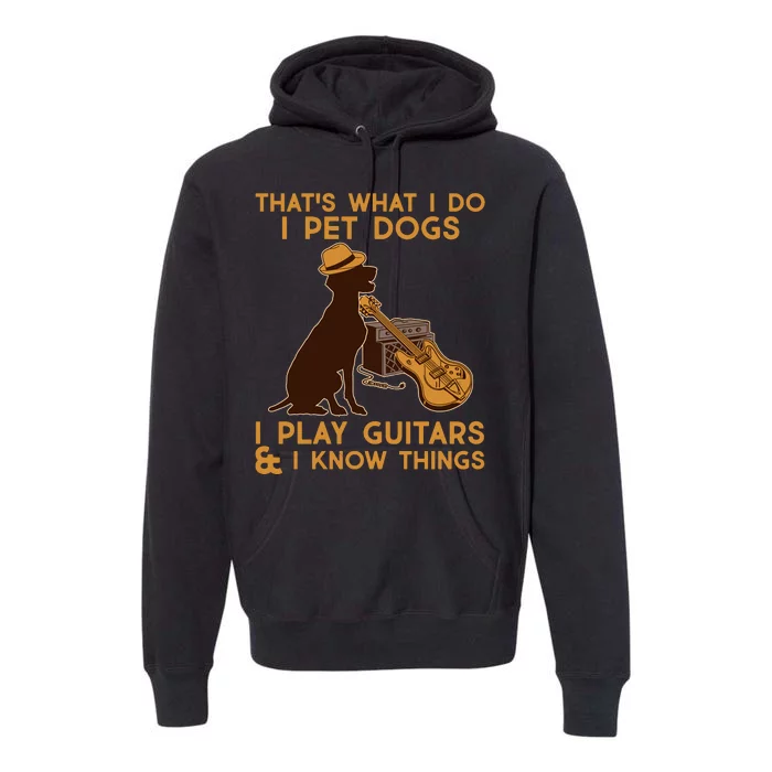 That's What I Do I Pet Dogs I Play Guitars and I Know Things Music Premium Hoodie