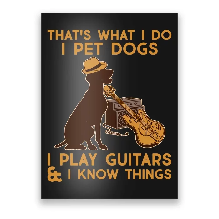 That's What I Do I Pet Dogs I Play Guitars and I Know Things Music Poster