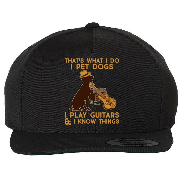 That's What I Do I Pet Dogs I Play Guitars and I Know Things Music Wool Snapback Cap