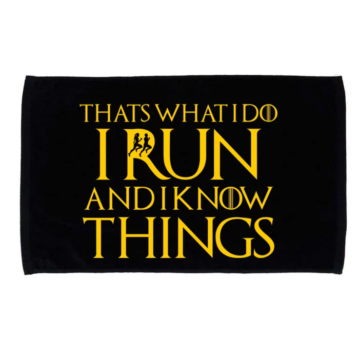 That's What I Do I Run and I Know Things Funny Running Microfiber Hand Towel