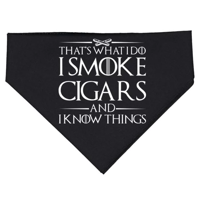 That's What I Do I Smoke Cigars And Know Things USA-Made Doggie Bandana